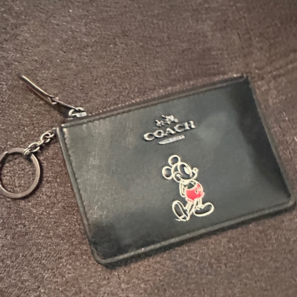 Coach Black Wristlet with Mickey Mouse Design